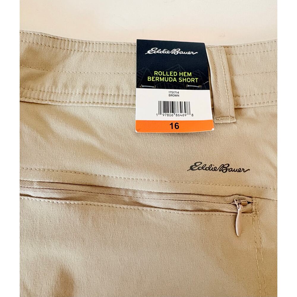 Eddie Bauer roll cuff Bermuda shorts size 16 NEW - Picture 8 of 13